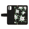 For iPhone 11 Floral Pattern Leather Phone Case with Lanyard(Black)