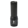 2 PCS Three-Speed Zoom LED Flashlight Mini Aluminum Flashlight(Black)
