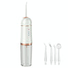 A9 Household Electric Portable Tooth Cleaner Oral Care Dental Floss Tooth Cleane 4 Nozzle(White Gold)