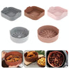 Air Fryer Silicone Grill Pan Accessories, Size: Round 16 cm(Coffee)