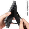 For Samsung Galaxy S25+ 5G GKK Rotor Bracket Recessed Card Bag Full Coverage Phone Case(Black)