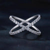 MSR036-8 S925 Sterling Silver White Gold Plated Dual Layer Moissanite Ring Hand Decoration