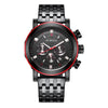 OCHSTIN 7254 Fashion Steel Strap Multifunctional Quartz Men Watch(Black Red)