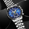 OCHSTIN   6112 Men Multi  Function Watch Fashion Sports Business Calendar Luminous Men Watch Quartz Watch Steel Watch(Blue)