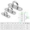 5 PCS 6mm 304 Stainless Steel Ship Oval Door Hinges Buckle