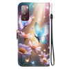 For Samsung Galaxy S20 FE Crystal Texture Colored Drawing Leather Phone Case(Butterfly Love Flower)