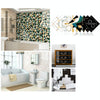 Geometric Pattern Staircase Wall Tile Sticker Kitchen Stove Water And Oil Proof Stickers, Specification: S: 10x10cm(HT-020 Geometric Silver)