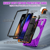 For Xiaomi Pad 7 / 7 Pro Rotatable Holder Silicone Hybrid PC Tablet Case with Shoulder Strap(Purple)