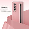 For Samsung Galaxy Z Fold3 5G Integrated PC + PU Phone Case with Pen / Pen Box(Pink)