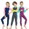 DIVE&SAIL Children Diving Suit Outdoor Long-sleeved One-piece Swimsuit Sunscreen Swimwear, Size: M(Girls Rose Red)