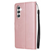 For Samsung Galaxy S25 5G 3-Card Slots Multifunctional Leather Phone Case(Rose Gold)