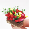 2 PCS 1:12 mini Doll House Dollhouse Garden Scene Simulation Flower Potted Clay Flower(Colour)