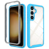 For Samsung Galaxy S24+ 5G Starry Sky Solid Color Shockproof TPU Clear PC Phone Case(Sky Blue)