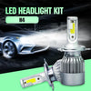 2pcs H4 18W 1800LM 6000K Waterproof IP68 Car Auto LED Headlight with 2 COB LED Lamps, DC 9-36V(White Light)