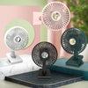 Car Clip-On Rechargeable Electric Oscillating Head Fan With Light(White)