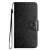 For Samsung Galaxy A36 5G Butterfly Flower Pattern Flip Leather Phone Case(Black)