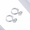 S925 Sterling Silver Platinum-plated Earrings Temperament Zircon Earrings