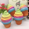 2 PCS rainbow ice cream cone decompression toys with rope
