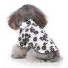 Dog Print Pet Beach Shirt, White, L (35cm Neck, 48cm Chest)
