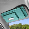 Car Sheepskin Leather Sun Visor Storage Clip (Mint Green)
