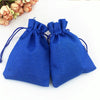 50 PCS Multi size Linen Jute Drawstring Gift Bags Sacks Wedding Birthday Party Favors Drawstring Gift Bags, Size:17x23cm(Royal Blue)