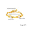 OPK GS1571 Simple Retro Pearl Chain Stainless Steel Gold Plated Bracelet(Gold)