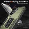 For Samsung Galaxy S25 5G Ring Holder PC Hybrid TPU Phone Case(Olive Green)