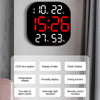 13-Inch LED Acrylic Electronic Clock Large-Screen Square Wall Clock With Timing Temperature Humidity(6632 White Red)