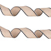 Christmas Imitation Hemp Ribbon Decoration With Wire, Length: 2M Khaki Black White Edge