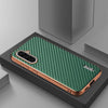 For Samsung Galaxy A36 AZNS Electroplated Edge Carbon Fiber Texture Phone Case(Green)