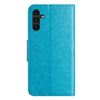 For Samsung Galaxy A36 5G Butterfly Flower Pattern Flip Leather Phone Case(Blue)