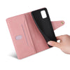 For Samsung Galaxy A71 5G Rivet Buckle 9 Cards Three Fold Leather Phone Case(Rose Gold)