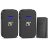 Wireless Doorbell with Temperature Display, 150m Range, EU Plug (Black)