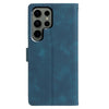 For Samsung Galaxy S24 Ultra 5G Triangles Embossed Leather Phone Case(Blue)