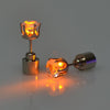 1 Pair Fashion LED Earrings Glowing Light Up Diamond Earring Stud(Orange)
