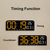 LED Screen Digital Display Desktop Alarm Clock Multifunctional Decoration Wall Clock(Blue)