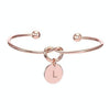 Alloy Letter L Bracelet Snake Chain Charm Bracelets, Size:L (Rose Gold)