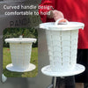 Retractable Portable Travel Toilet Collapsible Stool for Outdoors Fishing Camping With Light White