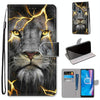 For Alcatel 1SE 2020 Coloured Drawing Cross Texture Horizontal Flip PU Leather Case with Holder & Card Slots & Wallet & Lanyard(Fission Lion)