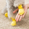 Silicone Dog Boots, Waterproof, Yellow, M (4 PCS)