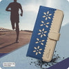 For Samsung Galaxy S23 5G Splicing Color Hollow Flower Pattern RFID Leather Phone Case(Dark Blue)