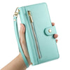 For Samsung Galaxy A36 Nine Card-slot Zipper Wallet Bag Leather Phone Case(Mint Green)