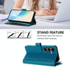 For Samsung Galaxy S25+ / S24+ 5G Magnetic Closure Nine Card Slots Zipper Leather Case with Hand Strap(Turquoise)
