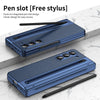 For Samsung Galaxy Z Fold5 Integrated PC + PU Phone Case with Pen / Pen Box(Blue)