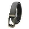 115cm Second Layer Cowhide Men Business Belt Automatic Buckle Belt(Grey)