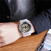 SANDA 298 Watch Men And Women Transparent Watch Waterproof Multi Functional luminous Movement Double Display Couple Electronic Watch(Gold Man)
