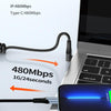 Type-C to 8 Pin Elbow Spring Charging Data Cable, Length: 1.5m(Black)