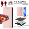 For Samsung Galaxy M54 5G Global / F54 RC01 Dual-Folded Magnetic Suction RFID Leather Phone Case(Pink)