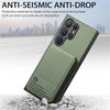For Samsung Galaxy S22 Ultra 5G Twill Fabric Leather Vertical Flip RFID Card Bag Phone Case(Green)