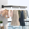 Foldable Invisible Clothes Drying Rack Hole-Free Expandable Corner Metal Convenient Drying Rod For Balcony, Specification: 2 Fold Gray